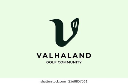 Monogram logo design initial V and Golf. Golf ball, golf stick and sport typography concept. Club and community template design. Club and community template design.