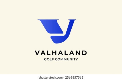 Monogram logo design initial V and Golf. Golf ball, golf stick and sport typography concept. Club and community template design. Club and community template design.