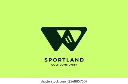 Monogram logo design initial W and Golf. Golf ball, golf stick and sport typography concept. Club and community template design. Club and community template design.