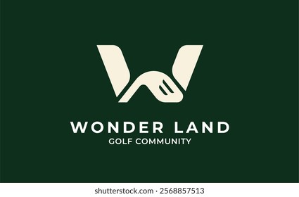 Monogram logo design initial W and Golf. Golf ball, golf stick and sport typography concept. Club and community template design. Club and community template design.