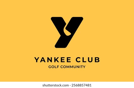 Monogram logo design initial Y and Golf. Golf ball, golf stick and sport typography concept. Club and community template design. Club and community template design.
