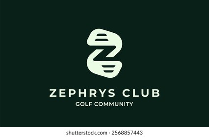 Monogram logo design initial Z and Golf. Golf ball, golf stick and sport typography concept. Club and community template design. Club and community template design.