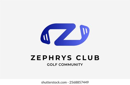 Monogram logo design initial Z and Golf. Golf ball, golf stick and sport typography concept. Club and community template design. Club and community template design.