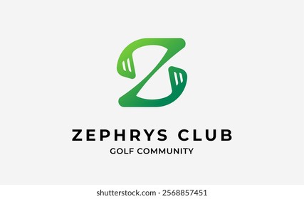 Monogram logo design initial Z and Golf. Golf ball, golf stick and sport typography concept. Club and community template design. Club and community template design.