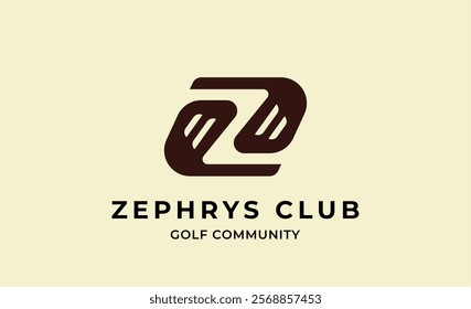 Monogram logo design initial Z and Golf. Golf ball, golf stick and sport typography concept. Club and community template design. Club and community template design.