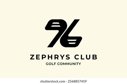 Monogram logo design initial Z and Golf. Golf ball, golf stick and sport typography concept. Club and community template design. Club and community template design.