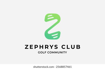 Monogram logo design initial Z and Golf. Golf ball, golf stick and sport typography concept. Club and community template design. Club and community template design.