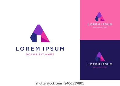 monogram logo design or initials letter A for technology