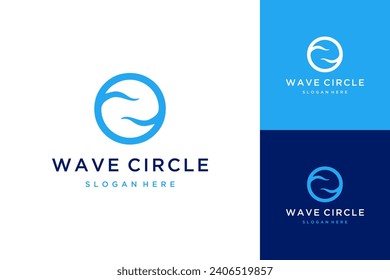 diseño de logotipo en monograma o letra O inicial con ondas oceánicas naturales