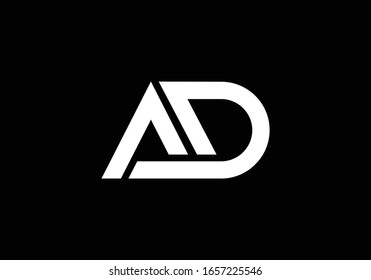 Monogram Logo Design Intertwined Letters A and D Minimalist Style Graphic Mark Identity
