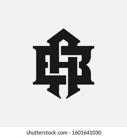 monogram logo design letter AB or BA black in white background