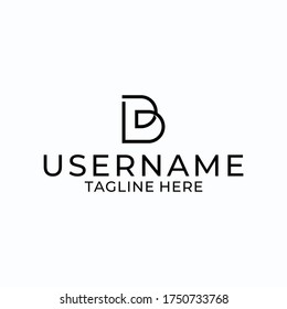 Monogram logo design letter B in black on a white background.