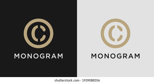 Monogram logo design letter c with creative circle concept