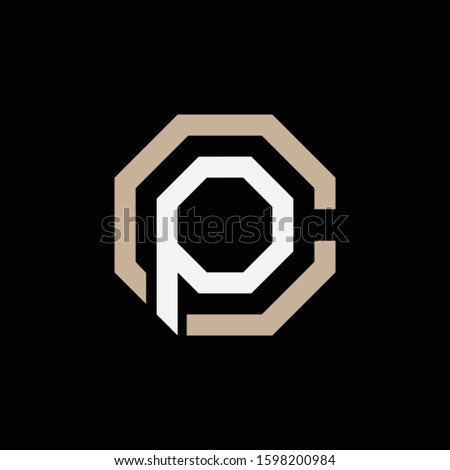 monogram logo design letter CP or PC