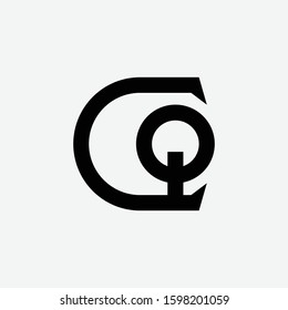 monogram logo design letter CQ or QC