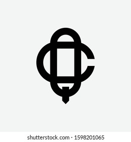 monogram logo design letter CQ or QC