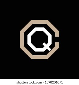 monogram logo design letter CQ or QC