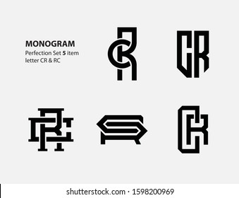 monogram logo design letter CR or RC