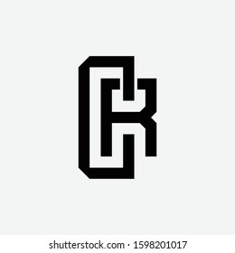 monogram logo design letter CR or RC