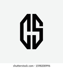 monogram logo design letter CS or SC