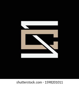 monogram logo design letter CS or SC
