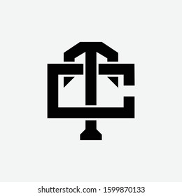monogram logo design letter CT or TC