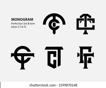 Monogram Logo Design Letter Ct Tc Stock Vector (Royalty Free) 1599870148