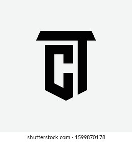 monogram logo design letter CT or TC