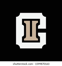 monogram logo design letter CU or UC