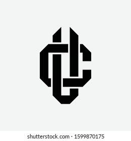 Monogram Logo Design Letter Cu Uc Stock Vector (Royalty Free) 1599870175