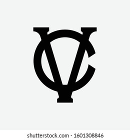 monogram logo design letter CV or VC