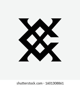 monogram logo design letter CX or XC