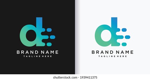 Monogram logo design letter d with creative concept