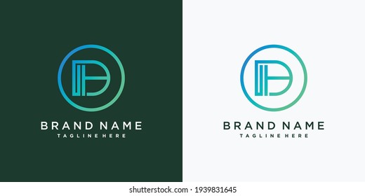 Monogram logo design letter d with creative circle concept