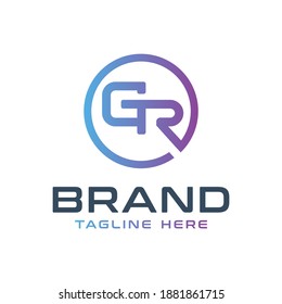 letra de diseño de logotipo de monograma GR