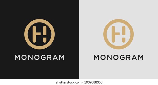 Monogram Logo Design Letter h mit kreativem Kreis-Konzept