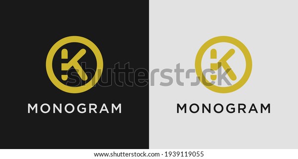 Monogram logo design letter k with creative\
circle concept