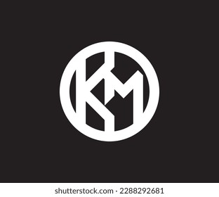 monogram logo design letter KM. Creative letter branding professional logo