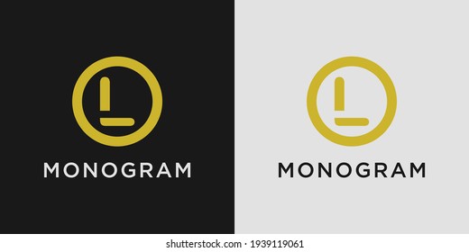 Monogram logo design letter l with creative circle concept