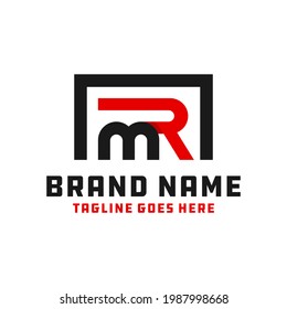 monogram logo design with letter MR
