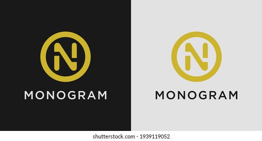 Monogram logo design letter n with creative circle concept