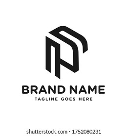 letra de diseño del logotipo de monograma P