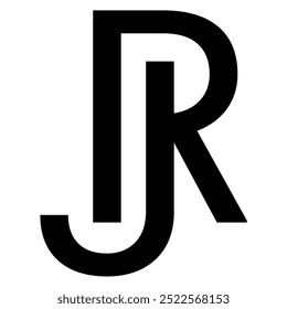 Monogram Logo Design Letter R, J, RJ, JR Premium Luxury Vector Suitable for Any Business or Personal Modern Abstract Shape Creative Negative Space