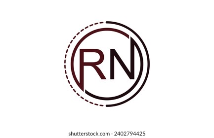 Monogram logo design letter RN design vector