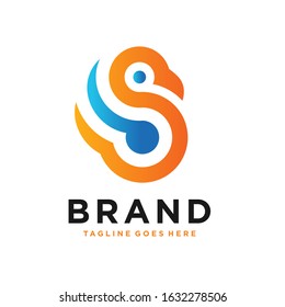 monogram logo design letter S