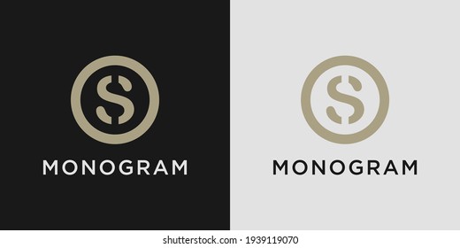 Monogram logo design letter s with creative circle concept