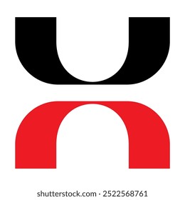 Letra de design de logotipo de monograma U, N, UN, NU Premium Luxury Vetor adequado para qualquer negócio ou pessoal moderno abstrato forma criativa espaço negativo
