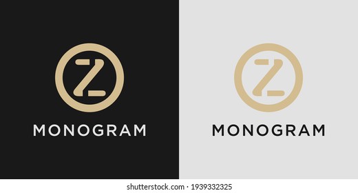 Letra de diseño del logotipo de monograma z con concepto de círculo creativo