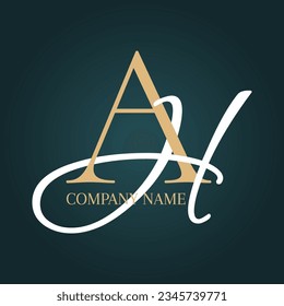 Monogram logo design with the letters A and H 