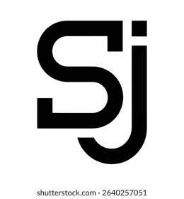 Monogram logo design of the letters S and J.
